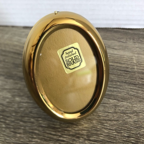 Vtg Solid Brass Miniature Oval Frame - Picture 2 of 11